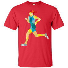 Load image into Gallery viewer, Female Triathlete Marathon Runner Low Polygon T-Shirt