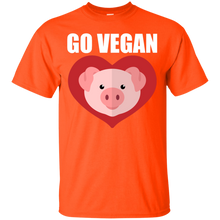 Load image into Gallery viewer, Go Vegan Pig Heart Vegetarian Vegetable Lover T-Shirt