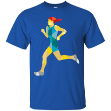 Load image into Gallery viewer, Female Triathlete Marathon Runner Low Polygon T-Shirt