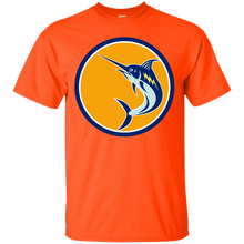 Load image into Gallery viewer, Blue Marlin Fish Jumping Circle Retro T-Shirt