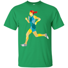 Load image into Gallery viewer, Female Triathlete Marathon Runner Low Polygon T-Shirt