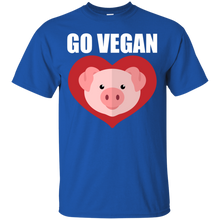Load image into Gallery viewer, Go Vegan Pig Heart Vegetarian Vegetable Lover T-Shirt