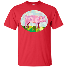 Load image into Gallery viewer, Tamworth Pig Side Oval Low Polygon T-Shirt