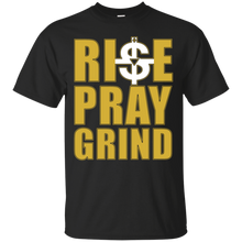 Load image into Gallery viewer, Rise, Pray, Grind (Gold/White) T-Shirt