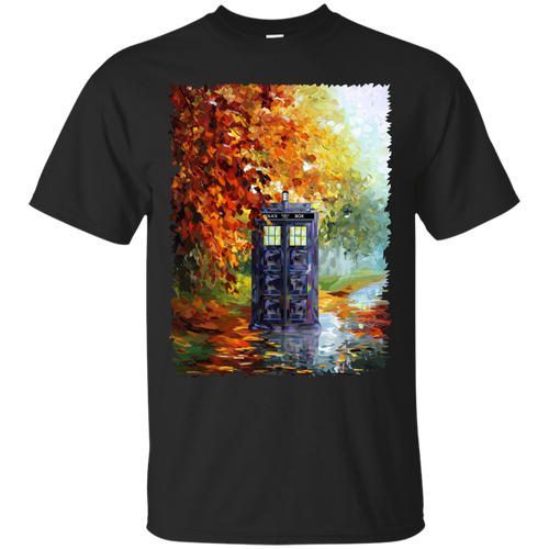 Blue Phone booth at fall zone T-Shirt - teecen.com