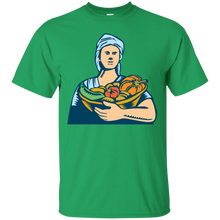 Load image into Gallery viewer, Lady Organic Farmer Produce Harvest Woodcut T-Shirt