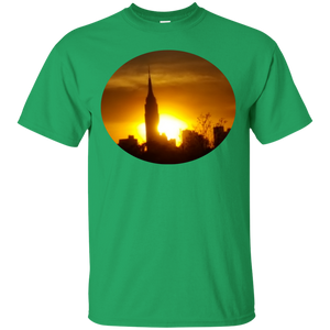 Empire State Building Sunset Circle T-Shirt