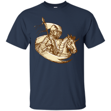Load image into Gallery viewer, Knight On Horse Holding Flag Drawing T-Shirt