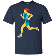 Load image into Gallery viewer, Female Triathlete Marathon Runner Low Polygon T-Shirt