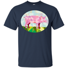 Load image into Gallery viewer, Tamworth Pig Side Oval Low Polygon T-Shirt