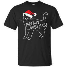 Load image into Gallery viewer, Meowy Christmas Santa Hat Shirt T-Shirt