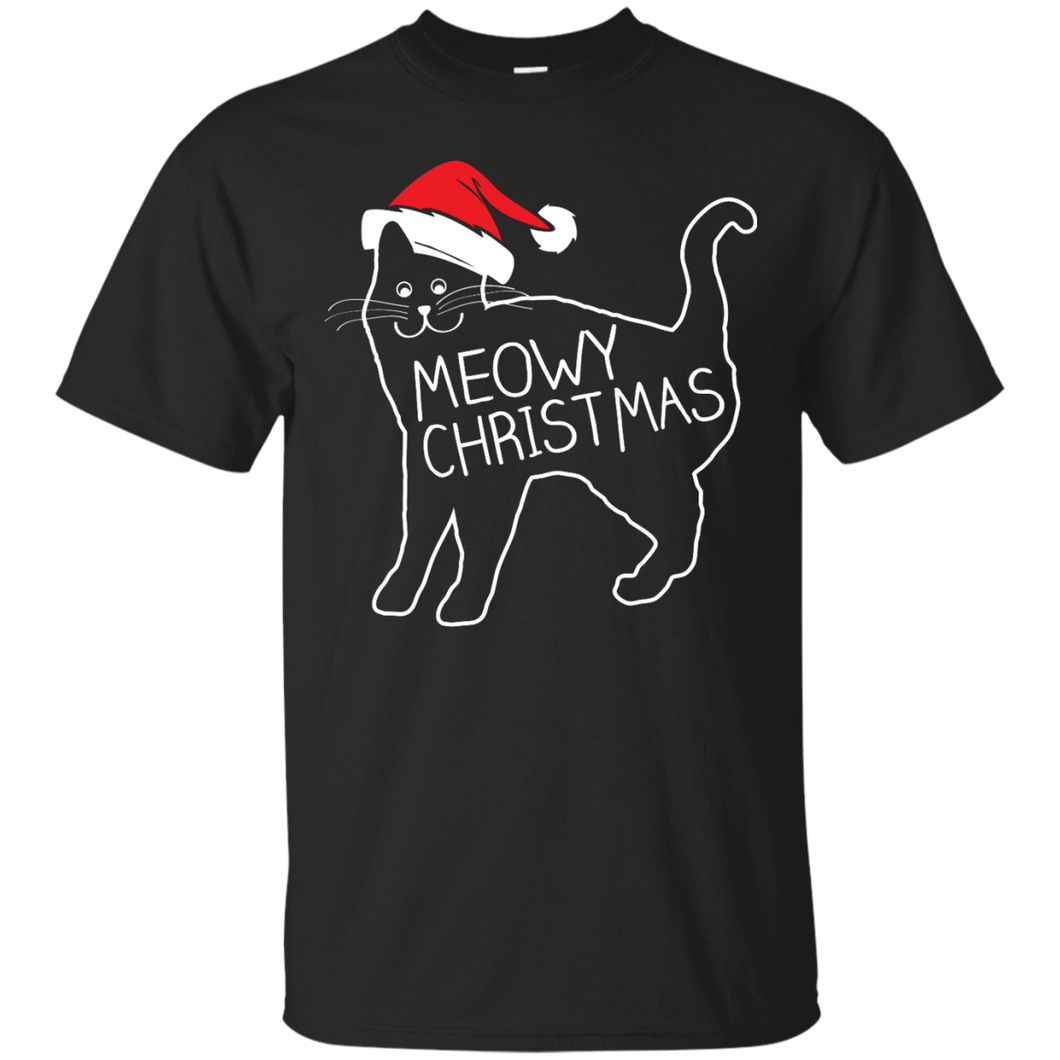 Meowy Christmas Santa Hat Shirt T-Shirt