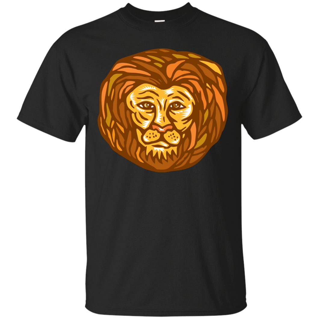 Lion Head Woodcut Linocut T-Shirt