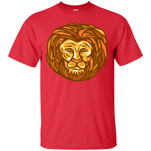 Lion Head Woodcut Linocut T-Shirt