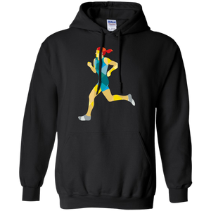 Female Triathlete Marathon Runner Low Polygon T-Shirt