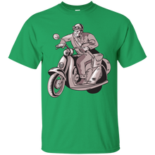 Load image into Gallery viewer, Messenger Riding Scooter Woodcut T-Shirt