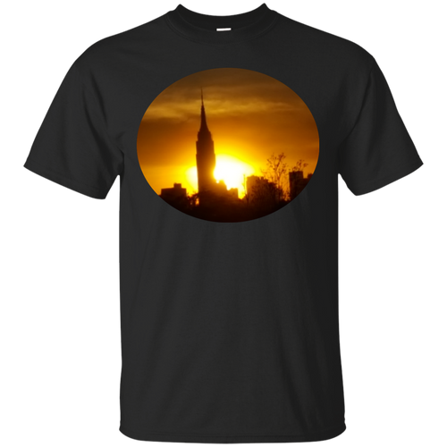 Empire State Building Sunset Circle T-Shirt