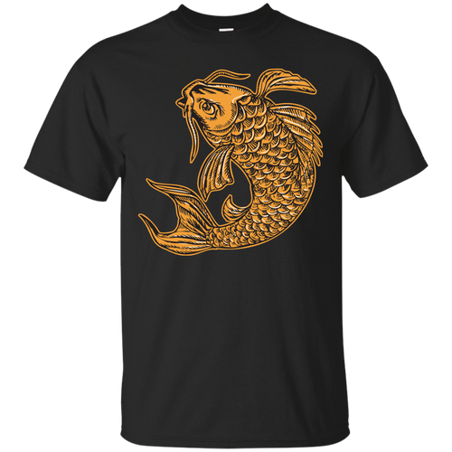 Koi Nishikigoi Carp Fish Jumping Etching T-Shirt