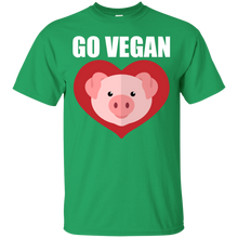 Load image into Gallery viewer, Go Vegan Pig Heart Vegetarian Vegetable Lover T-Shirt