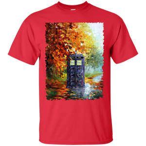 Blue Phone booth at fall zone T-Shirt - teecen.com