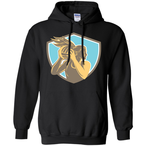 Netball Player Rebound Ball Shield Retro T-Shirt