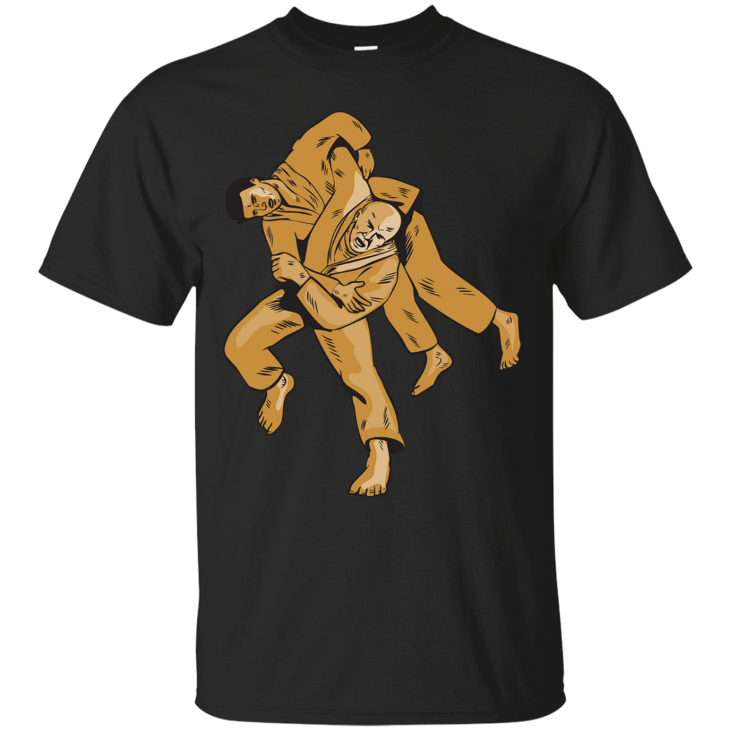 Judo Combatants Throw Front Etching T-Shirt