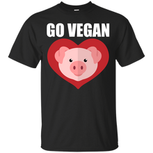 Load image into Gallery viewer, Go Vegan Pig Heart Vegetarian Vegetable Lover T-Shirt