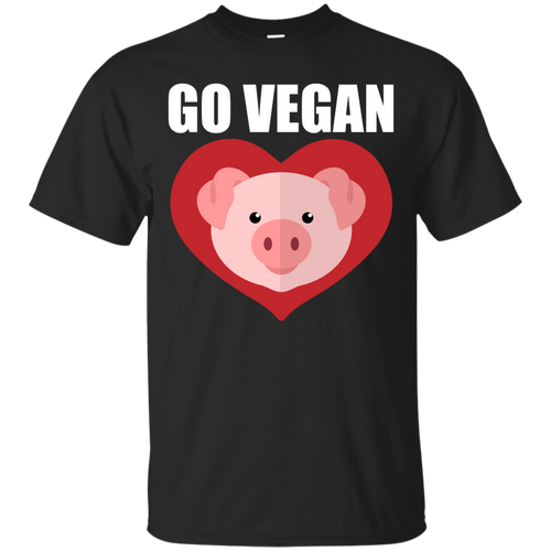 Go Vegan Pig Heart Vegetarian Vegetable Lover T-Shirt