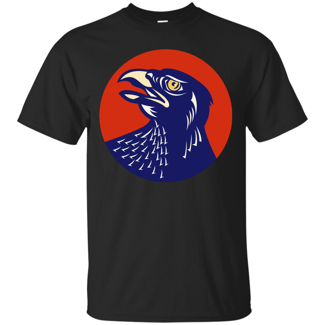 Hawk Head Looking Up Circle Retro T-Shirt