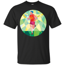 Load image into Gallery viewer, Marathon Runner Running Circle Low Polygon T-Shirt