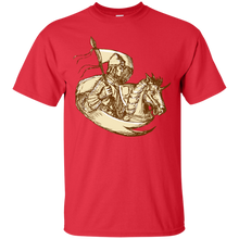 Load image into Gallery viewer, Knight On Horse Holding Flag Drawing T-Shirt