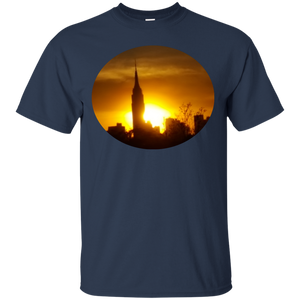 Empire State Building Sunset Circle T-Shirt