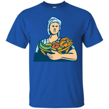 Load image into Gallery viewer, Lady Organic Farmer Produce Harvest Woodcut T-Shirt