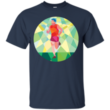 Load image into Gallery viewer, Marathon Runner Running Circle Low Polygon T-Shirt