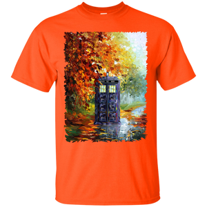 Blue Phone booth at fall zone T-Shirt - teecen.com